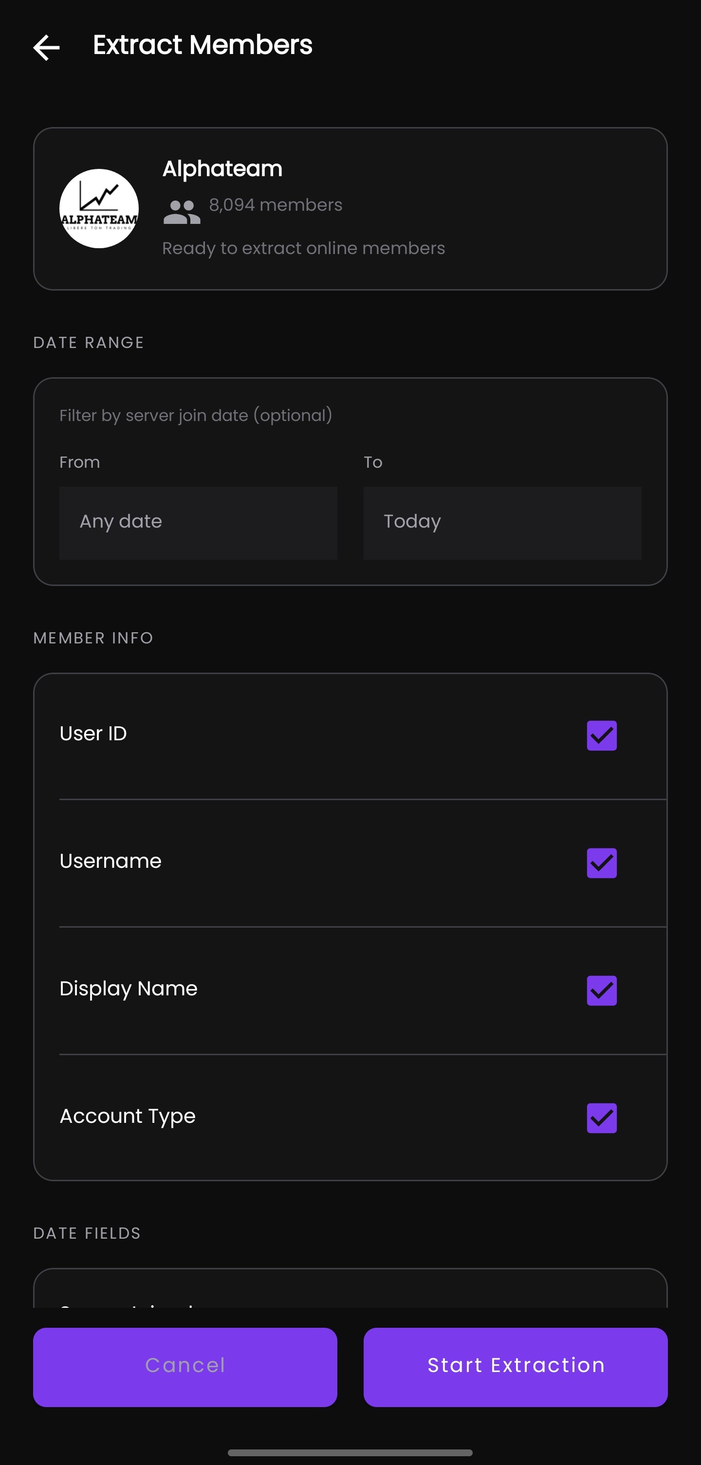 WiseCord - Extraction Page