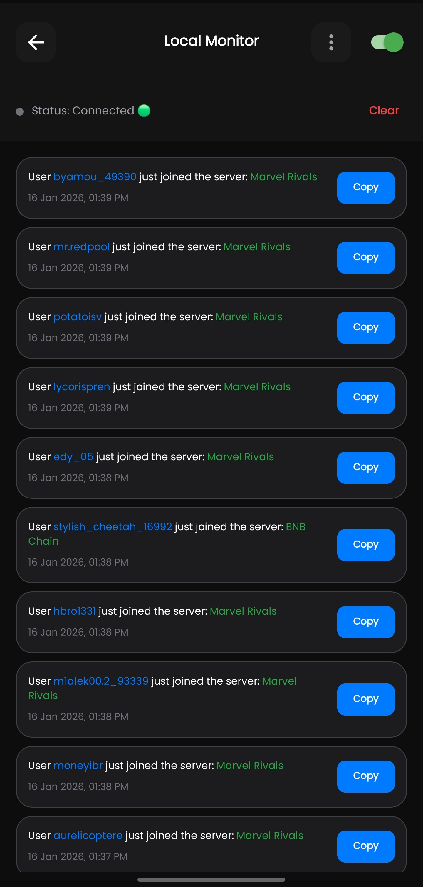 WiseCord - Monitor Page